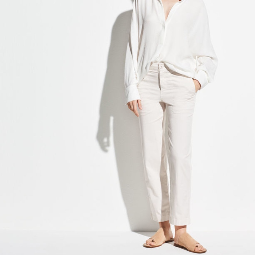 Vince Washed Stretch-Cotton Pant